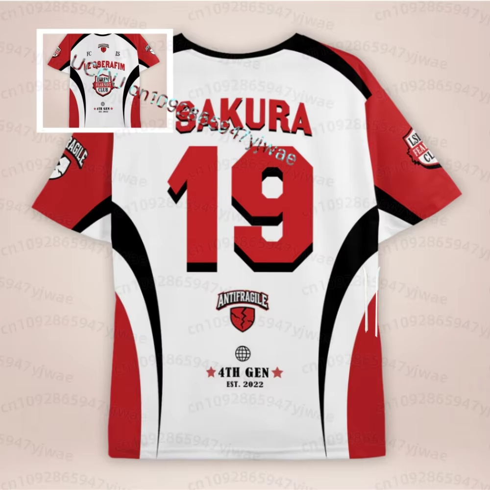 Tee Graphic Print - 2026 Sommer Kpop Mode Jersey C-Chaewon