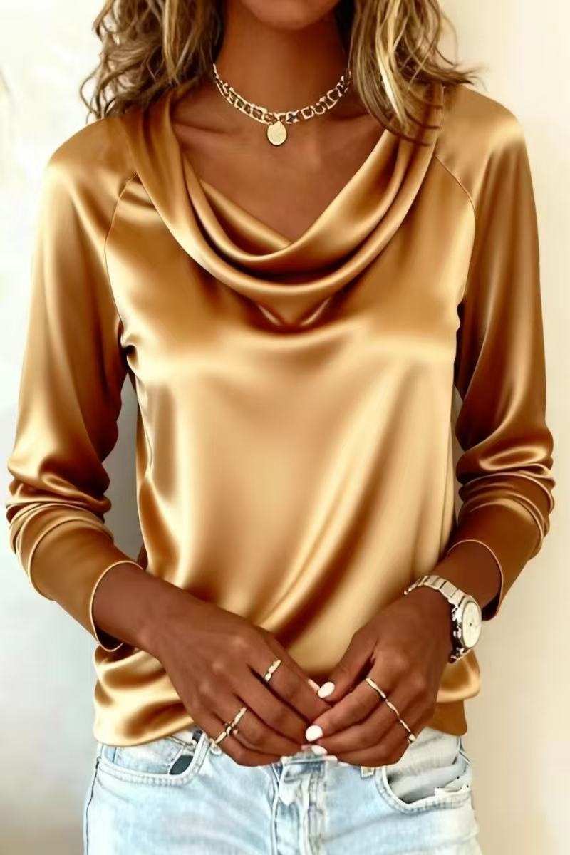 Luxuriöse Satin-Bluse in Unifa – Shirt Camp Collar Bewertung und Preis