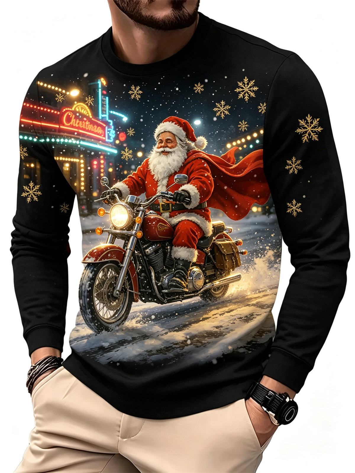 Herren Freizeitmode Langarm-T- – Tee Graphic Print Bewertung und Preis