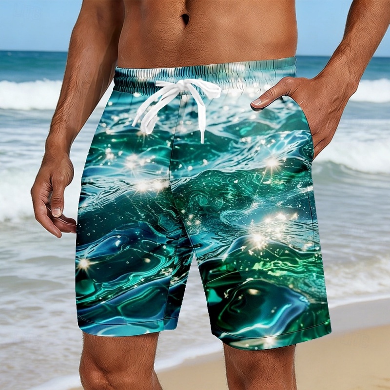 Bunte Badeshorts mit Meereswel – Trunks Board Surf Bewertung und Preis