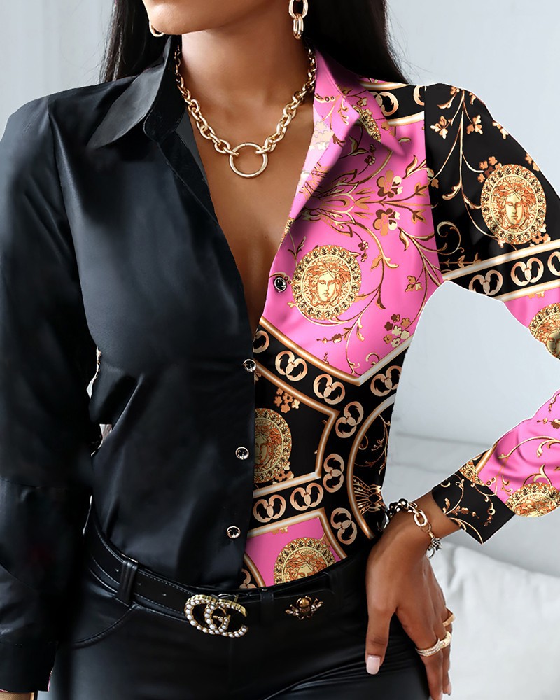 Damenmode, wilde Hemden, Kette – Shirt Camp Collar Bewertung und Preis