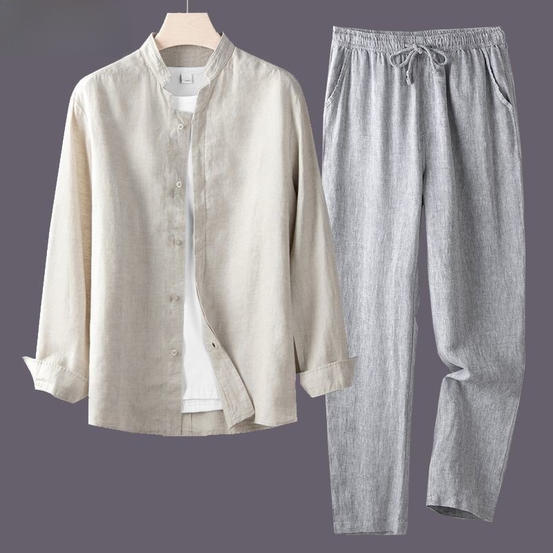 Frühling Herbst Reines Leinen  – Linen Shirt Breathable Bewertung und Preis