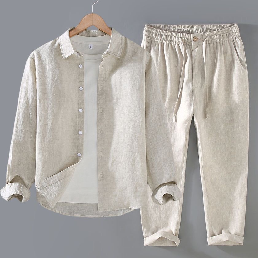 Hochwertiges Reines Leinen-Set – Linen Shirt Breathable Bewertung und Preis